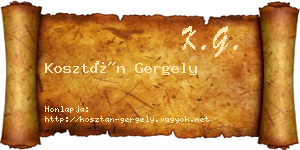 Kosztán Gergely névjegykártya